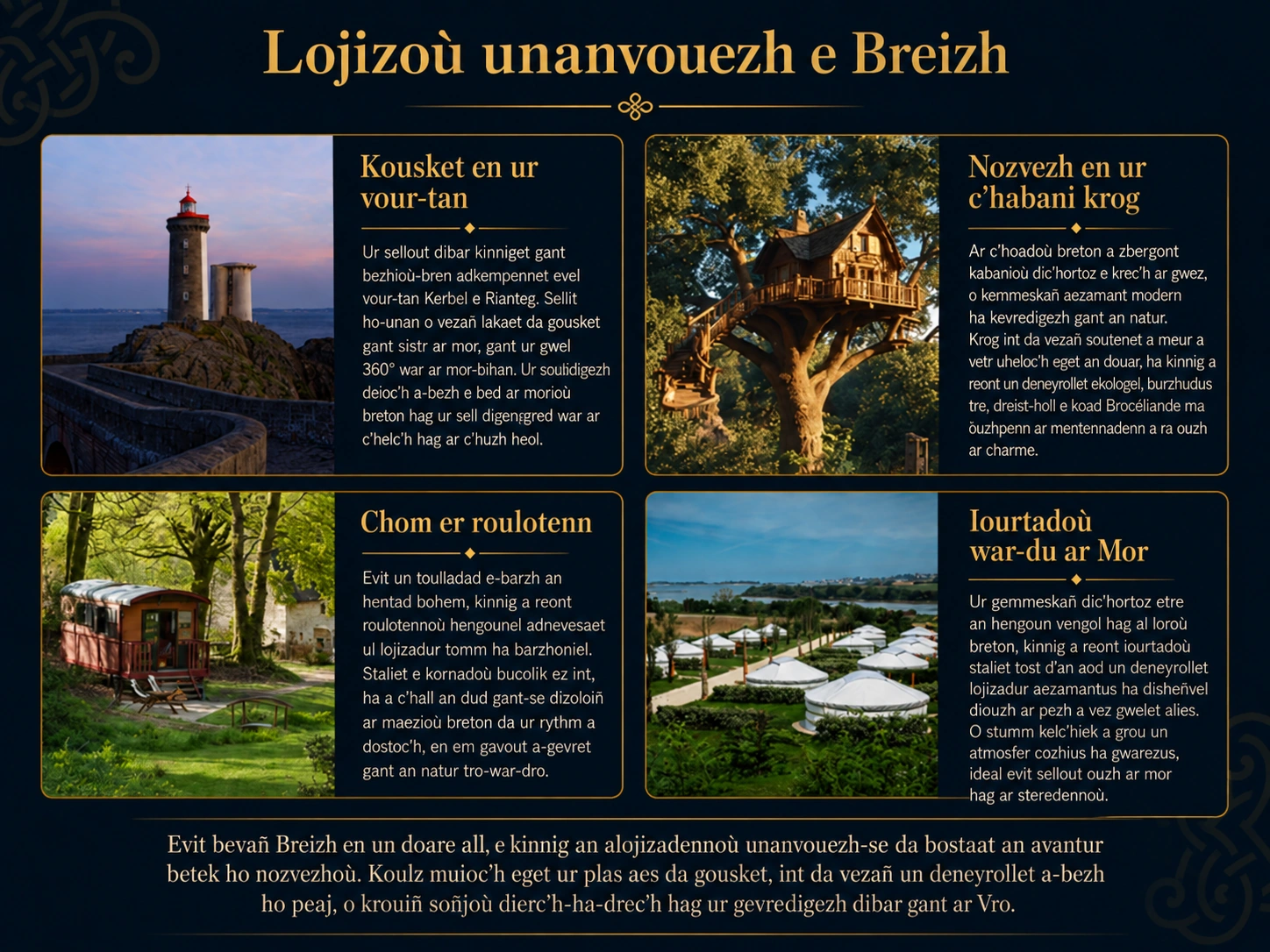 Lec’hioù herberc’hiañ dibar e Breizh