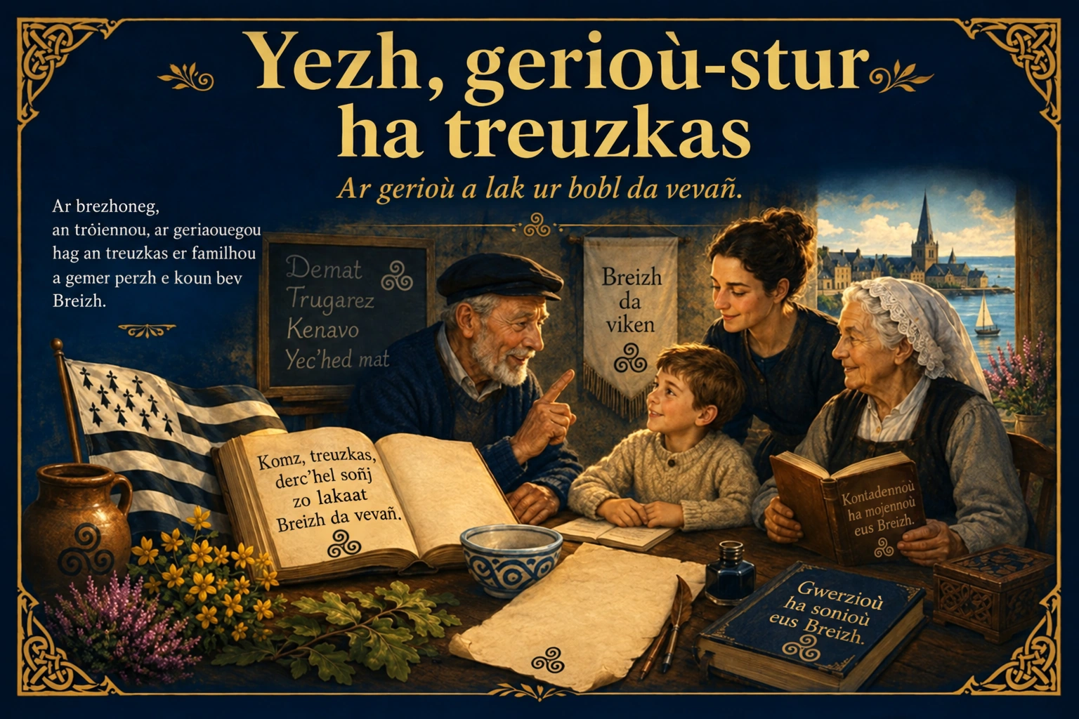 Yezh, gerioù-stur ha treuzkas