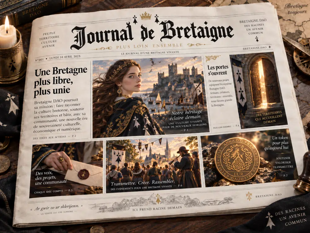 Journal de Bretaigne vivant avec scènes animées et pièce ELURC