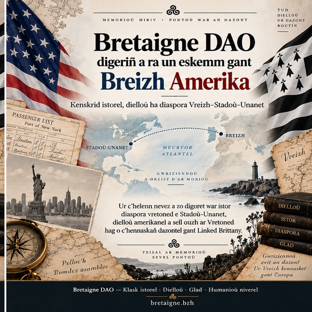 đșđž Bretaigne DAO a zigor un eskemm gant Breizh Amerika