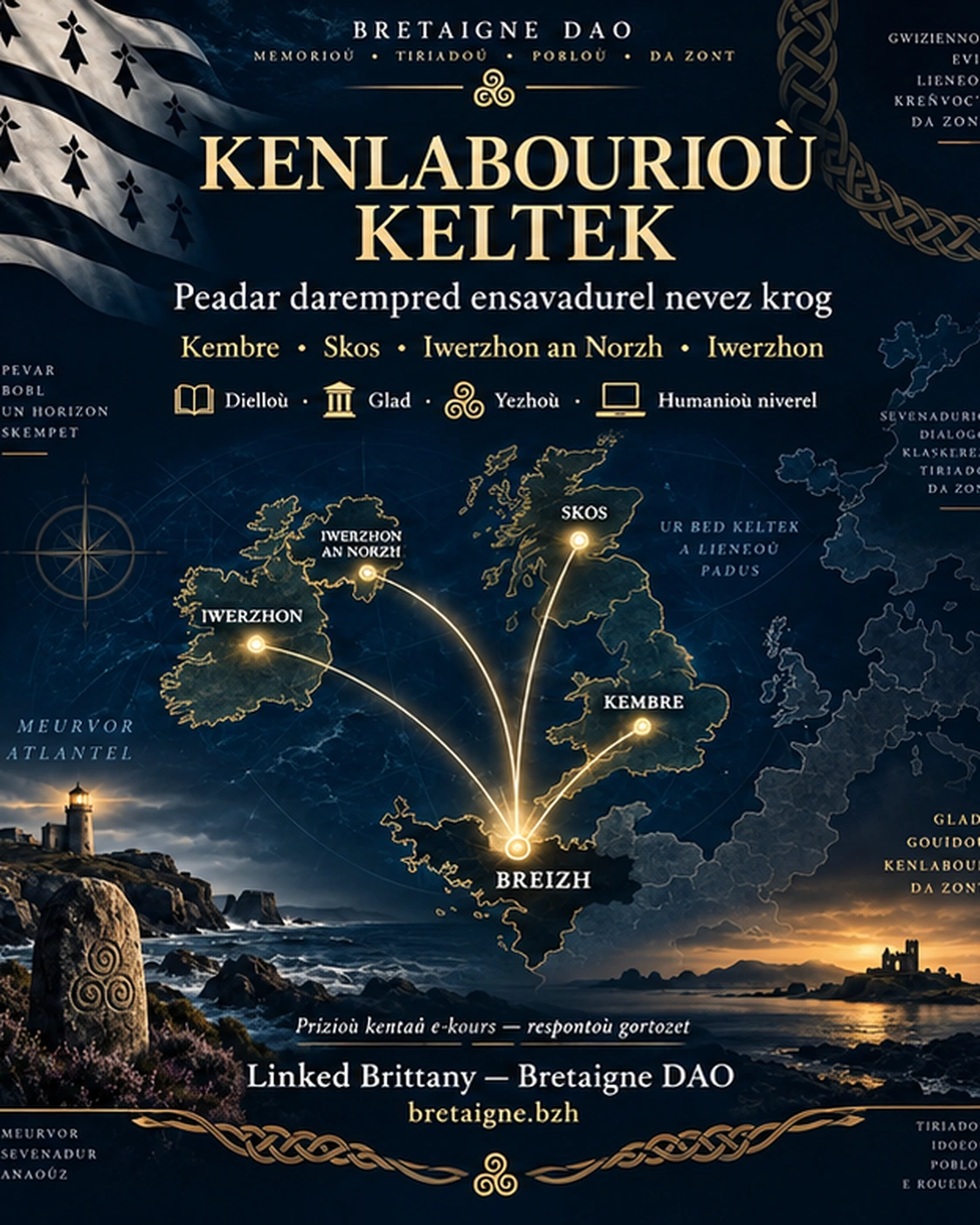 🌍🏴 Kenlabourioù keltiek : pevar darempred ensavadurel nevez kroget