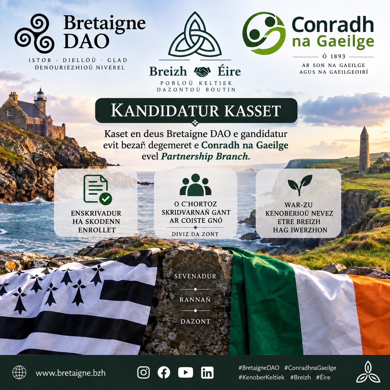 Bretaigne DAO a ginnig e gandidatur da Gonradh na Gaeilge