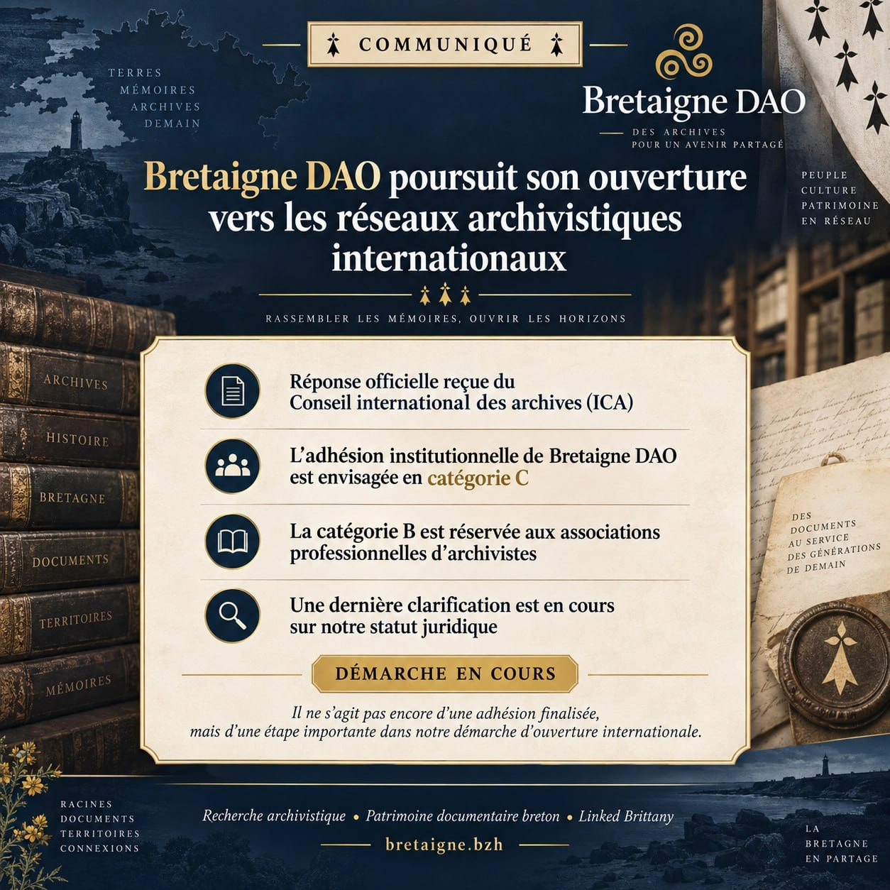 Bretaigne DAO poursuit son ouverture vers les réseaux archivistiques internationaux